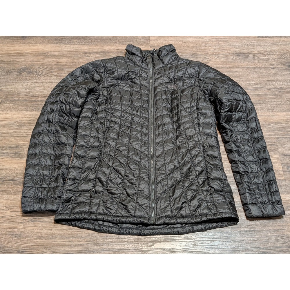 The North Face ThermoBall‎ Womens Large Black Quilted Full Zip Puffer Jacket L